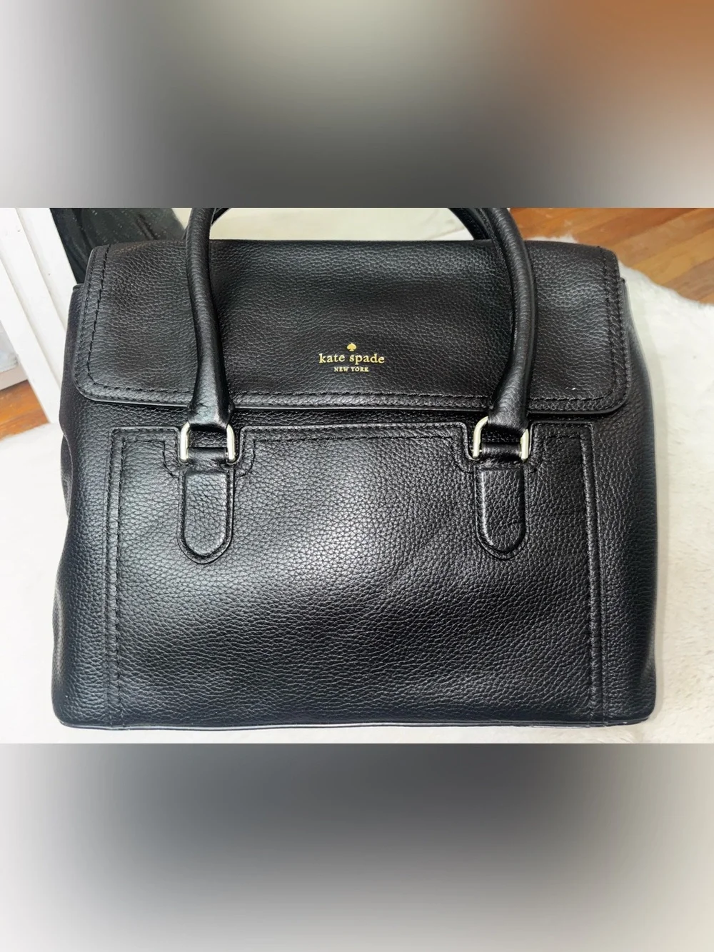 kate spade Black Interior Logo Lining with Gold Accent